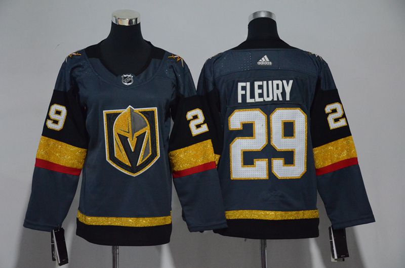 Men Vegas Golden Knights #29 Fleury Fanatics Branded Breakaway Home Gray Adidas NHL Jersey